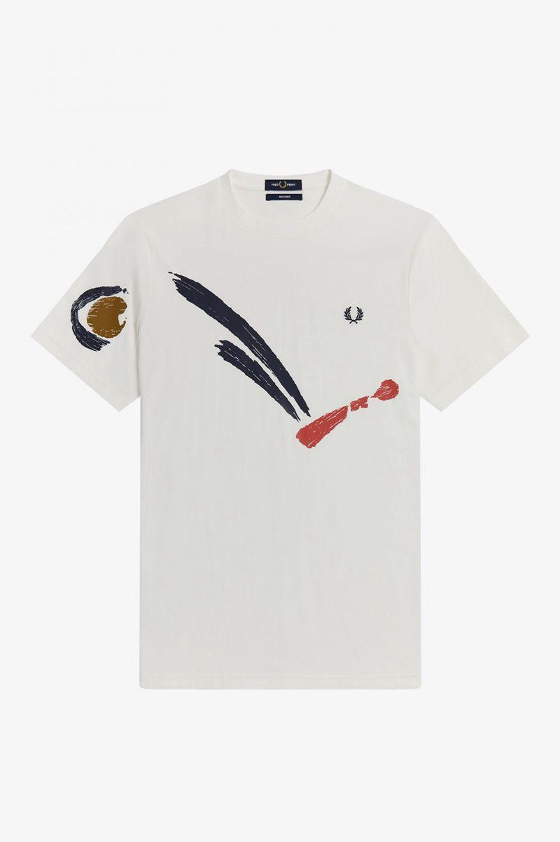 White Fred Perry M3839 Men\'s T Shirts | PH 1718FDNM